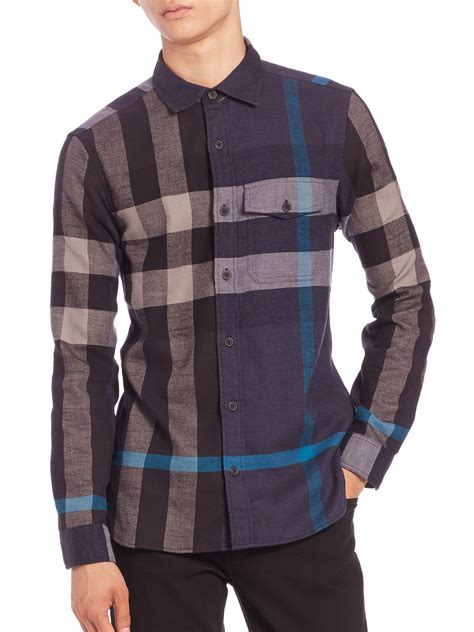 cheap mens burberry shirt|burberry flannel shirt men's.